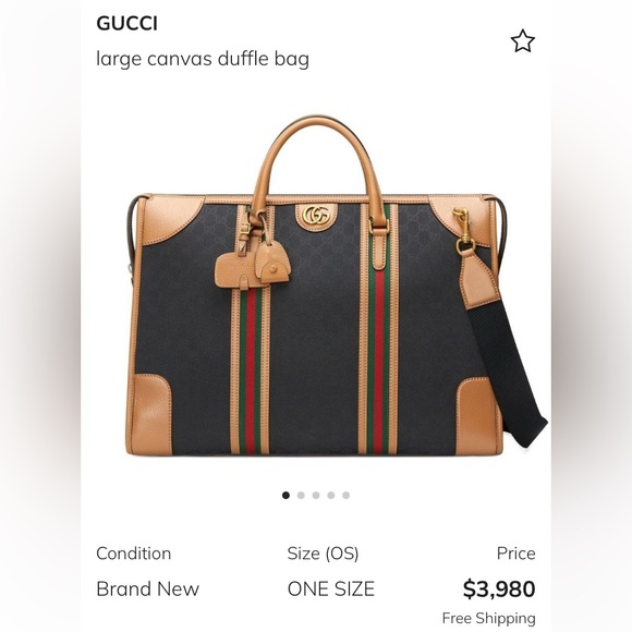 GUCCI GG vintage/rare Logo Canvas Leather Boston Travel/HandBag-Blk/Tan:COA - Picture 14 of 16